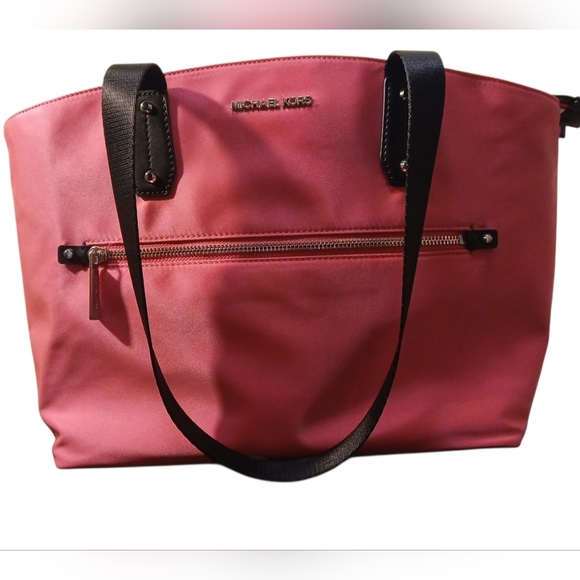Michael Kors - NWT, Hot Pink Polly Bag, 2 Zippered Pockets, 1 Open Pocket, - Picture 1 of 15